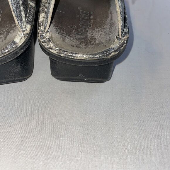 Alegria Comfort Mules Women’s Size 38 U.S. 7 Medium Gray Leather Platform Casual - Picture 12 of 12